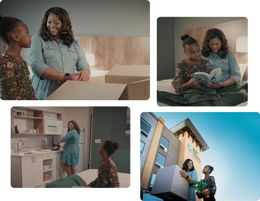 temporary housing collage image