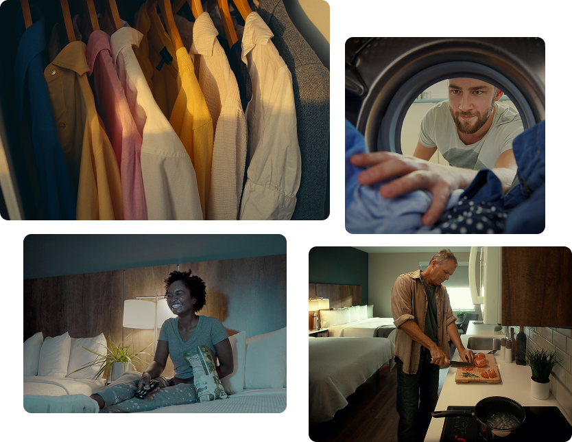 monthly rate hotels collage image