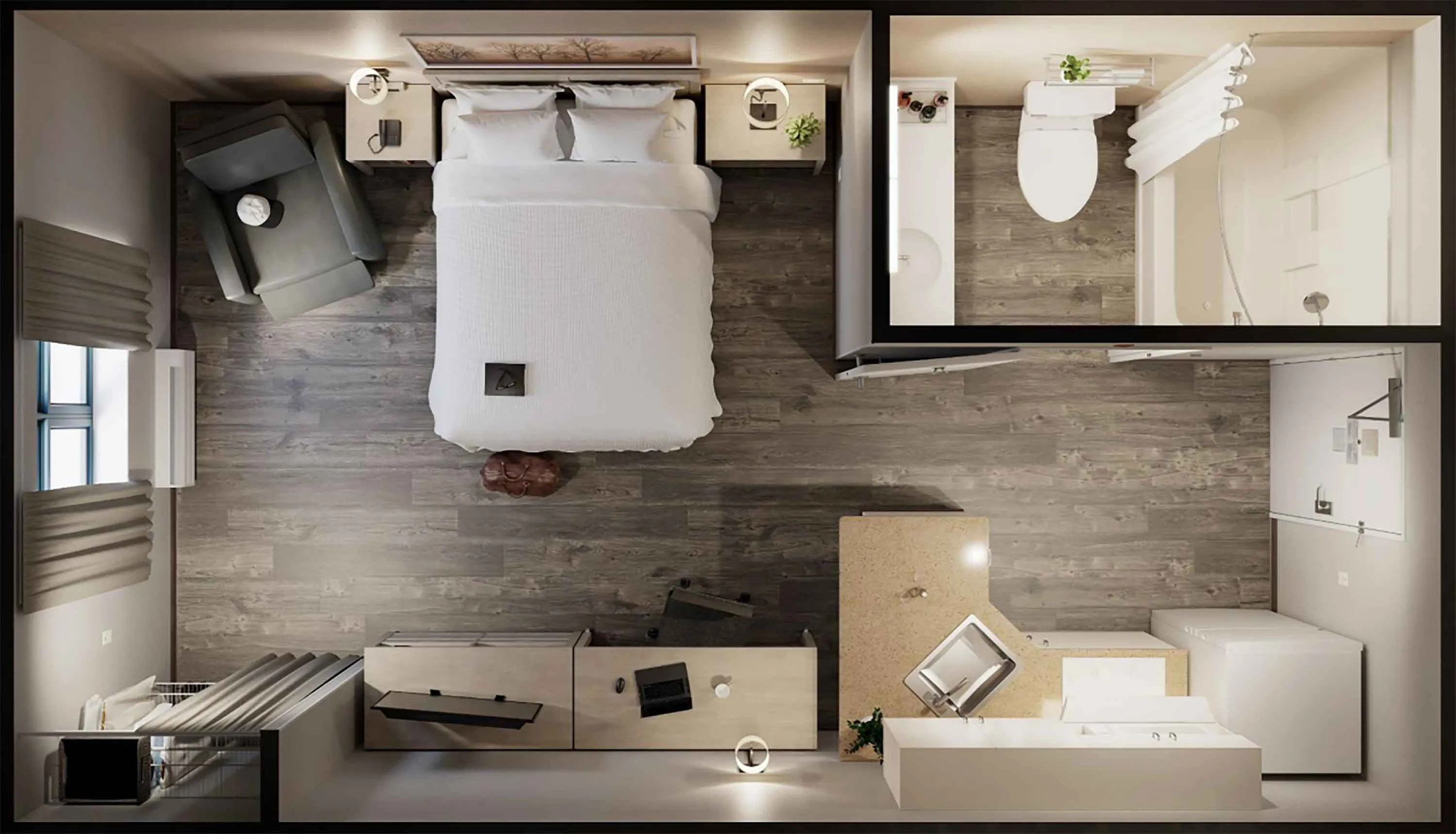 Bird's Eye View - Newly Renovated Room